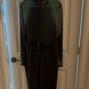 Elegant mesh Black jumpsuit with Accents